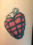heart grenade tattoo
